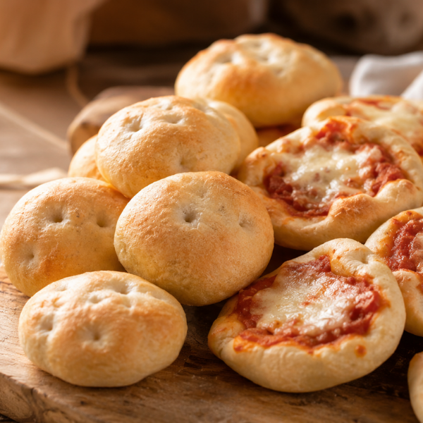 Pizzette miste, bianche e con pomodoro