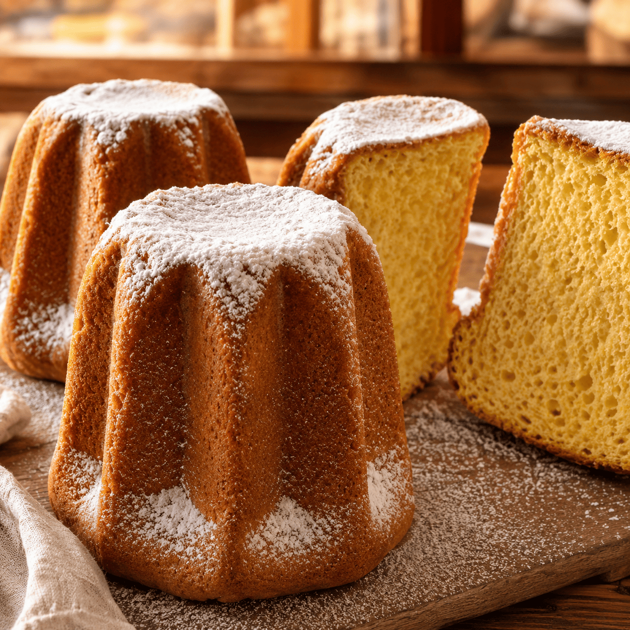 Pandoro artigianale spolverato di zucchero a velo